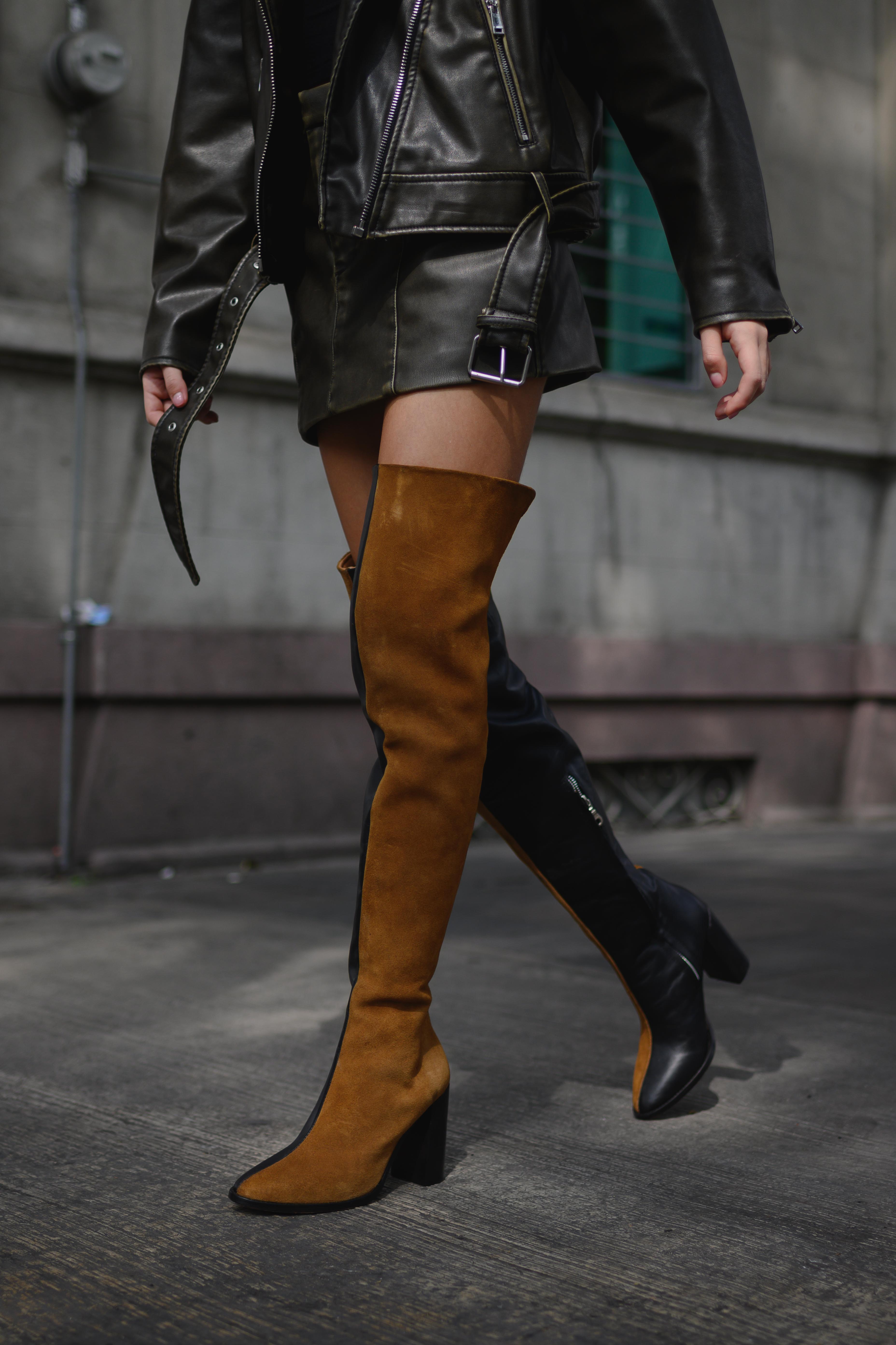 Botas largas botas largas para lugar botas café con negro Botas de piel de León, Guanajuato Botas de piel genuina para mujer Botas de moda hechas en México Botas de piel de moda artesanales Estilos de botas de piel para mujer botas largas botas