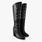 Botas de piel negras Botas de moda en color negro Botas vaqueras de mujer botas vaqueras de piel  botas vaqueras negras mujer outfits con botas negras  botas negras de piel botas en tendencia botas 2024